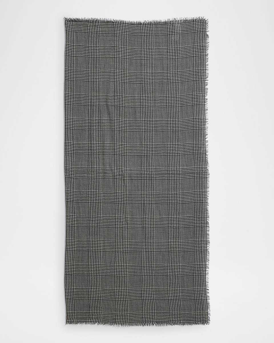 Houndstooth-Print Cashmere Scarf